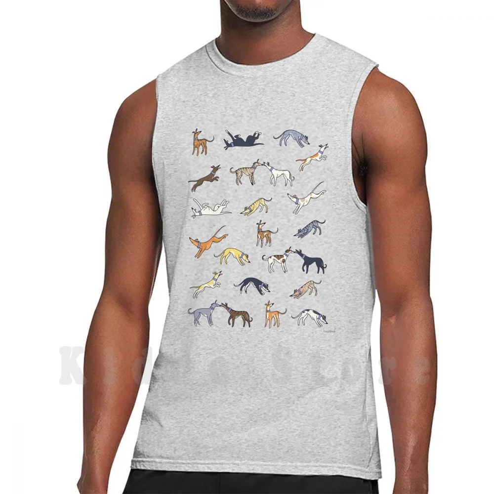 Leaps And Hounds ( White ) Tank Tops Vest 100% Cotton Greyhounds Whippet Italian Greyhound Dogs Greyhound Rescue