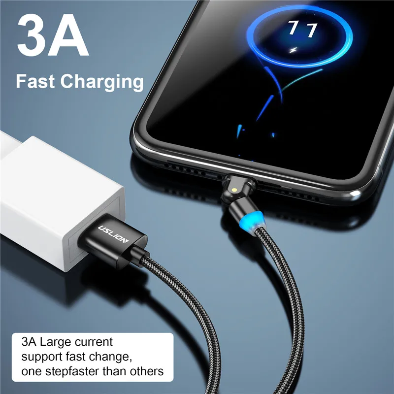 USLION USB Type C Cable USB-C Mobile Phone Fast Charging USB Charger Cable for Samsung Galaxy S9 S8 Huawei Mate 20 Xiaomi Type-C