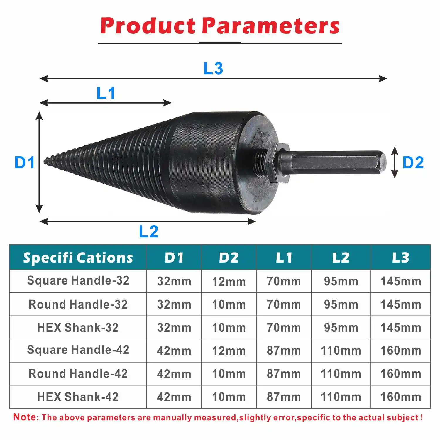 32mm/42mm Wood Splitter Drill Bits Removable Firewood Machine Log Wood Chopping Artifact Woodworking Tools Machine