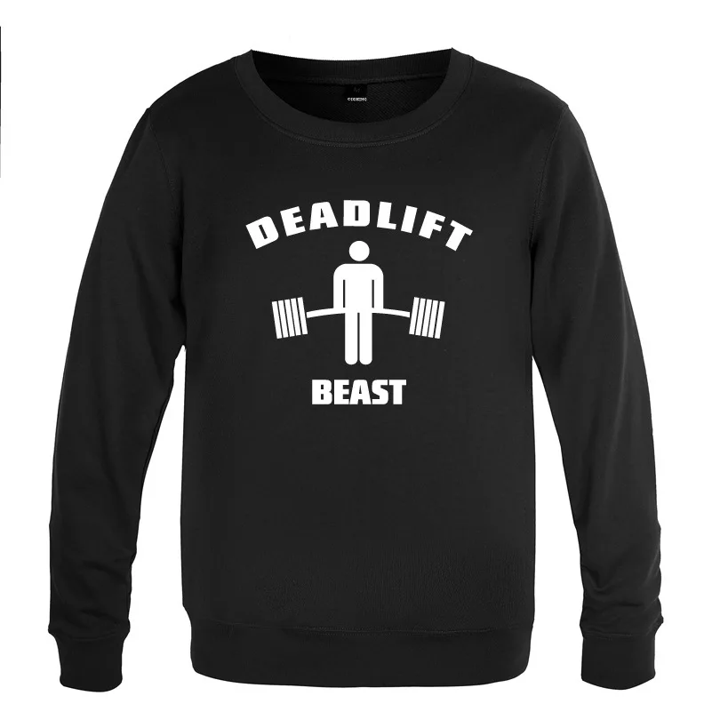 

Deadlift Beast Weightlifting Sweatshirt Men Spring Autumn Long Sleeve O-Neck Pullover Casual Man Fitness Hoody Train Clothes