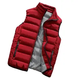 Oversize Down Coat Men Vest Waterproof Padded Thick Warm Winter Waistcoat for Men Down Jacket Vest Work Daily Wear