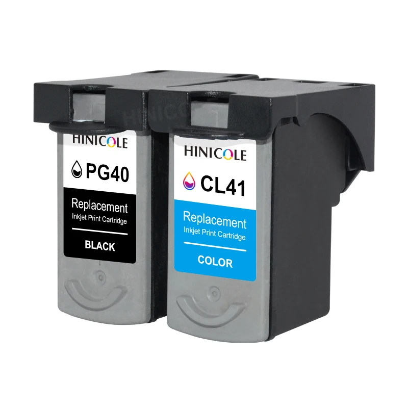 HINICOLE 2pcs PG-40 CL-41 PG40 CL41 Ink Cartridge For Canon Pixma MP140 MP150 MP160 MP180 MP190 MP210 MP220 MP450 MP470 printer