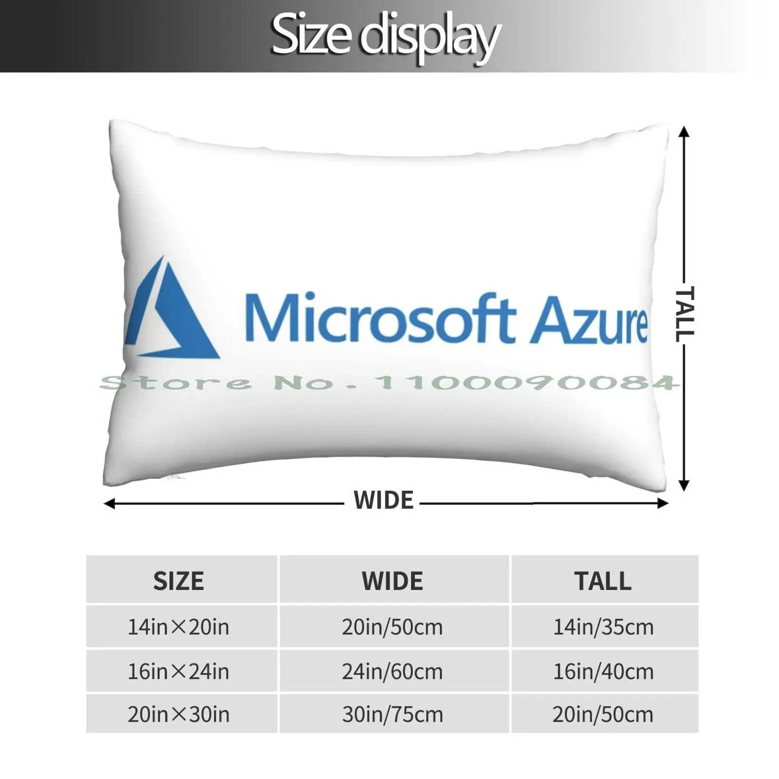 Microsoft Azure Pillow Case 20x30 50*75 Sofa Bedroom Microsoft Azure Computer Internet Open Source Linux Office 365 Google