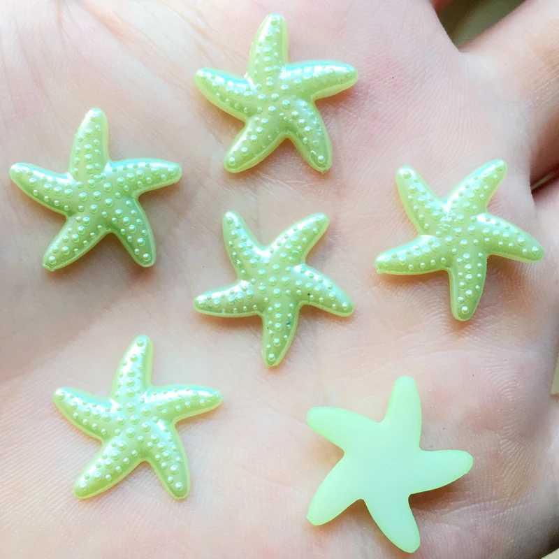 80pcs 18mm DIY Resin sky blue Flatback Starfish Star Mobile Phone Decoration wedding decoration A088