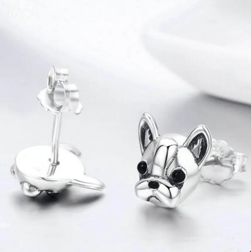 Personalized Design Trendy Cute French Bulldog Animal Small Stud Earrings Men Women Casual Party Gifts Daily Wear Jewelry