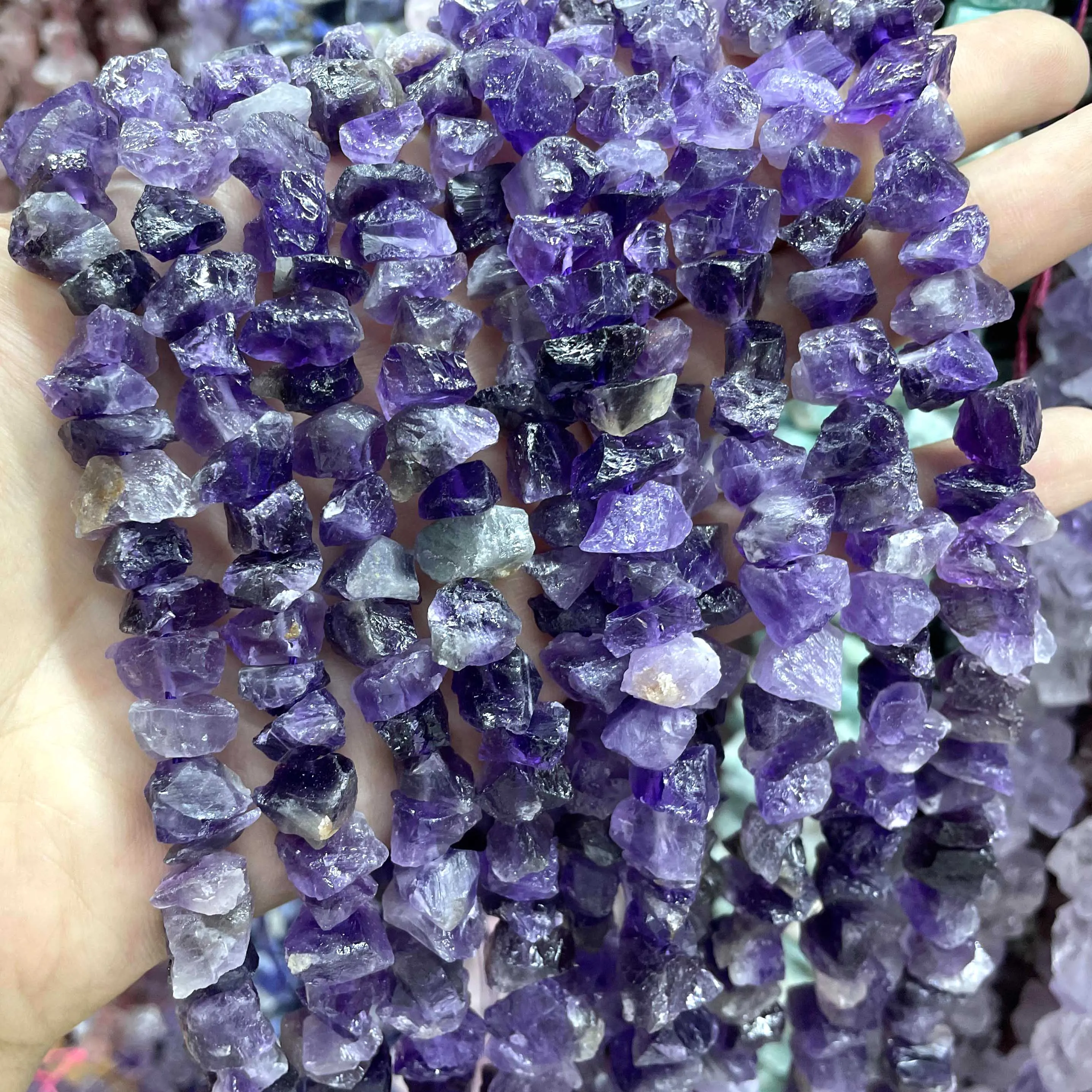 10-14mm Natural Stone Irregular Freeform Raw Nugget Amethysts Amazonite Minerals Quartz Citrines Beads Diy For Jewelry Making