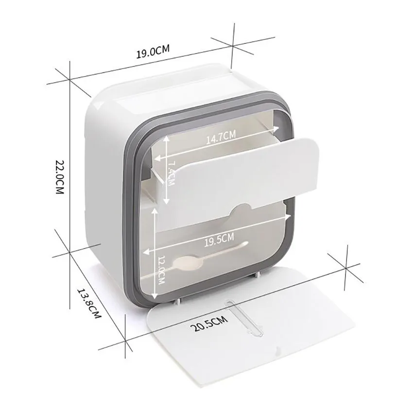 Double Layer Paper Holders Waterproof Home Tissue Box With Drawer Wall Mounted Toilet Sanitary Napkin Box Roll Paper Shelf Tube