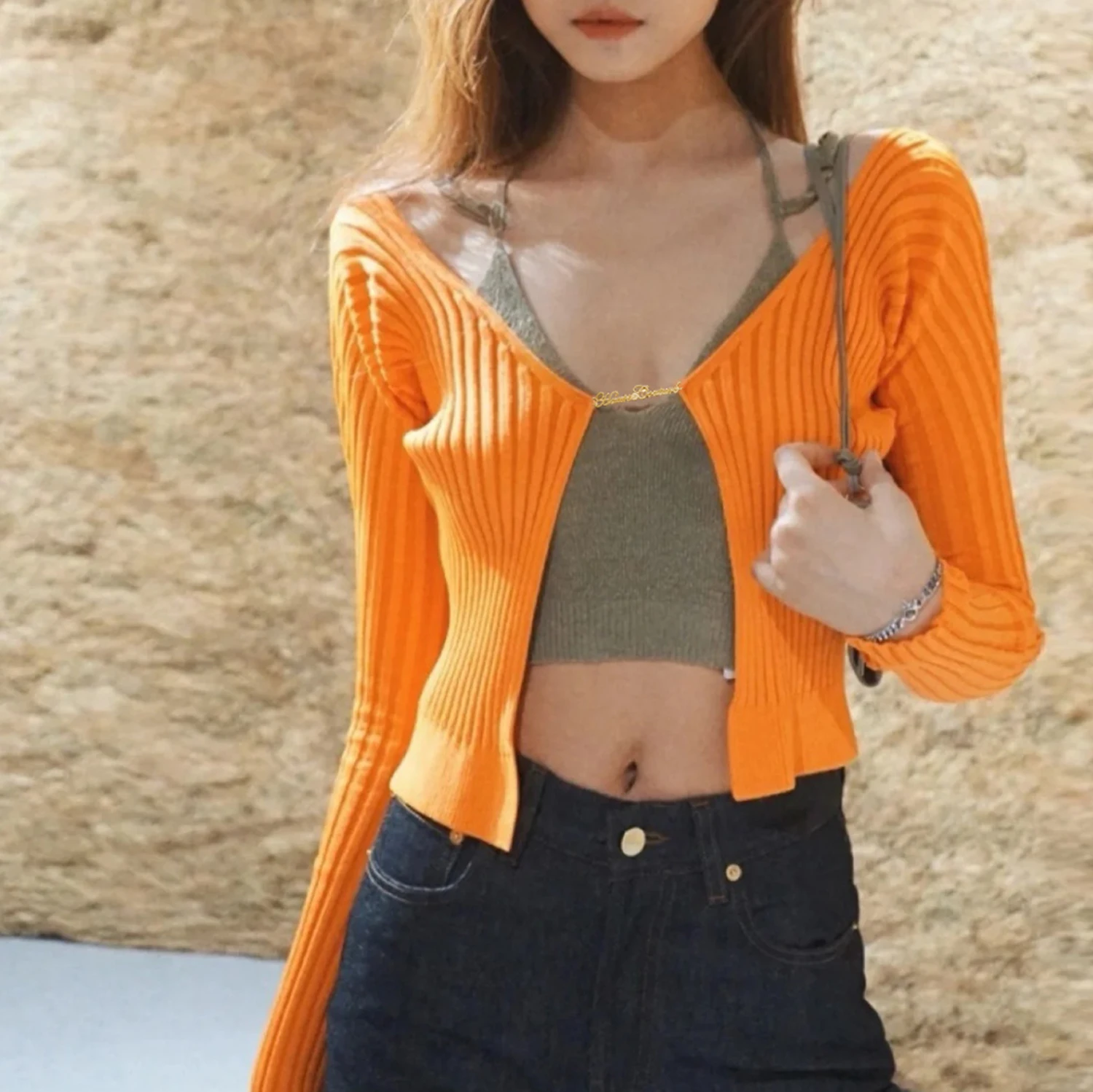 hirigin Long Sleeve Autumn Knitted Sexy Sweaters for Women Fashion Cardigan Shirts Women Tops Pullovers Clothes Oversized