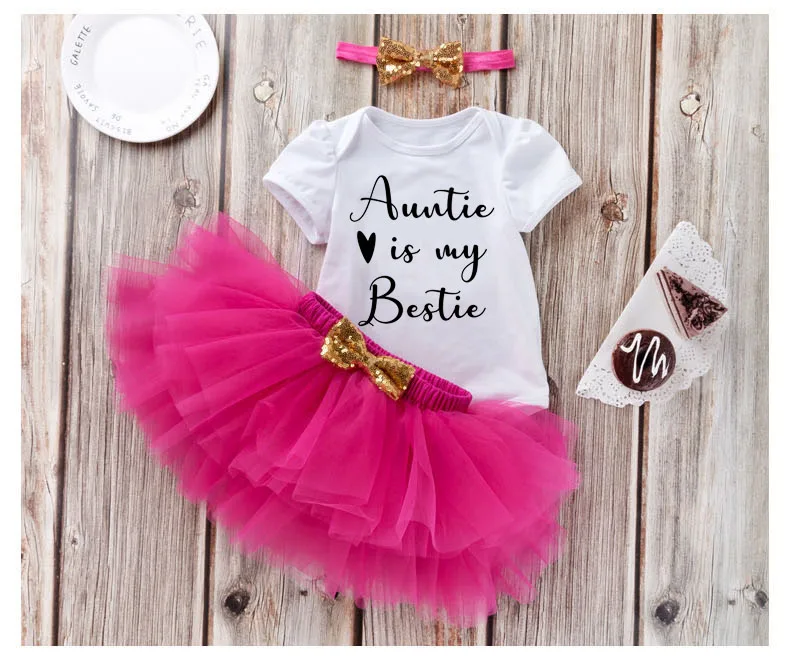 Bestie Auntie Baby Set Newborn Custom Baby Gift for Auntie Christmas Personalized Newborn Clothes Baby Announcement Gift