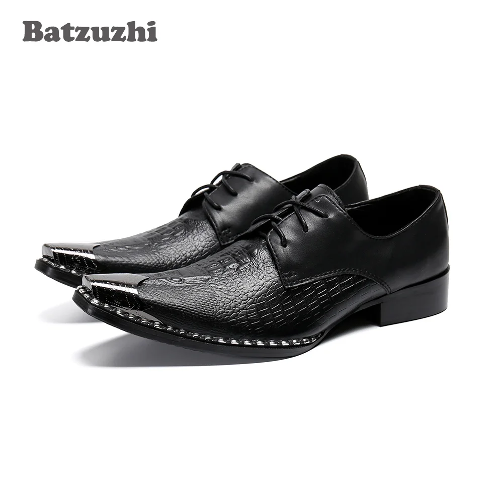 

Batzuzhi Formal Leather Dress Shoes Black Lace-up Leather Business Dress Shoes Flats Chaussures Hommes, BIG Sizes US6-12,EU38-46