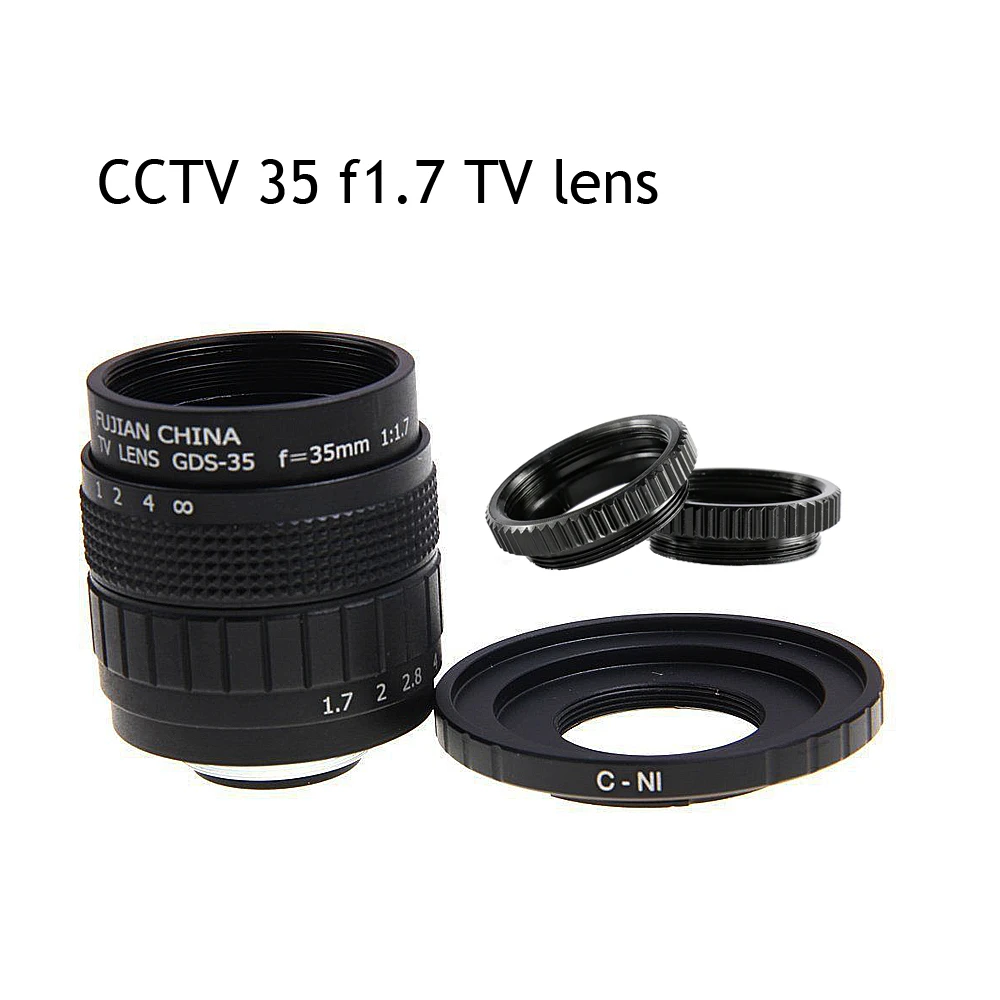 

FUJIAN 35mm F1.7 CCTV TV Movie lens+C Mount +Macro ring for Nikon 1 AW1 S2 J5 J4 J3 J2 J1 V3 V2 V1 C-NI C-Nikon 1