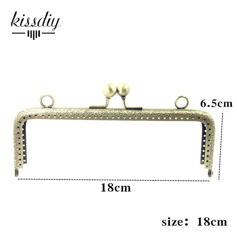 10PCS 6.5 7.5 8.5 10.5 12.5 15 18 20CM Square Metal Purse Frame for Bag DIY Handmade Kiss Lock Wedding Clutch Frame Accessory