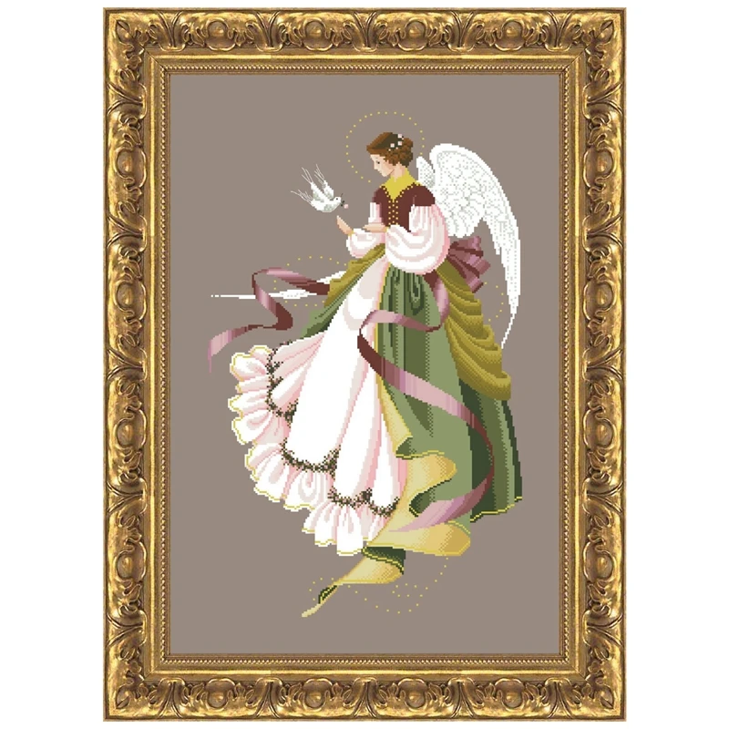 Angel of Grace cross stitch kit fairy Dreampattern 18ct 14ct 11ct coffee canvas embroidery DIY needlework wall decor