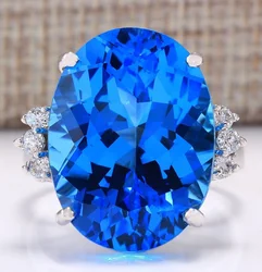 Gorgeous Women Jewelry Oval Cut Zircon Bridal Rings for Wedding Engagement Party Set Gifts Size 5 6 7 8 9 10 11 12