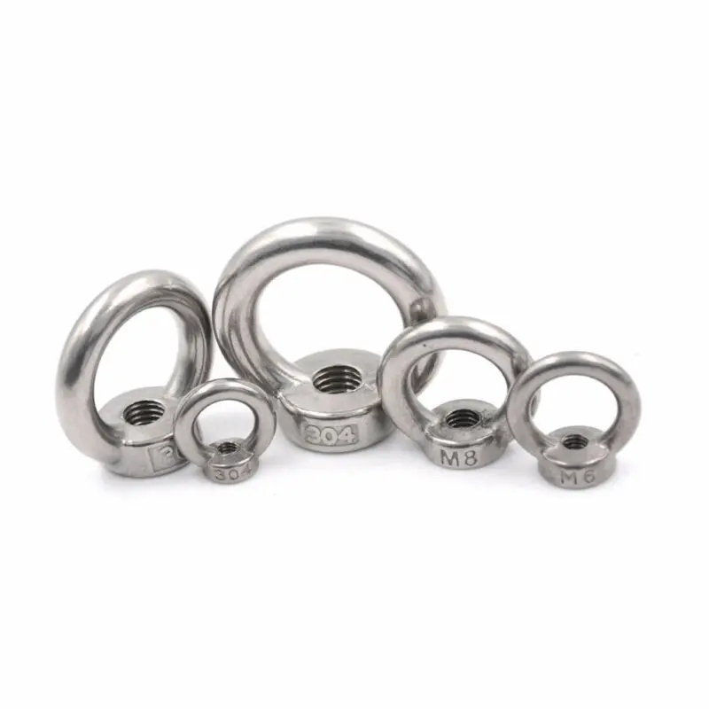 1-5PCS Lifting eye nuts/screw Ring eyebolt Ring hooking nut screws M3 M4 M5 M6 M8 M10 M12 M14 M16 304 Stainles steel