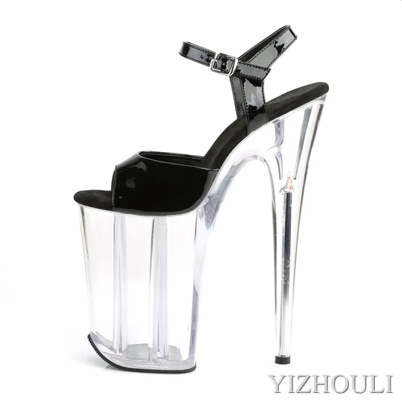 صنادل الرقص على شكل عمود للفتيات في الحفلات، كعب كريستالي بإبزيم مثقوب 20 سم، كعب عالي موديل 8 بوصات، أحذية رقص #4
