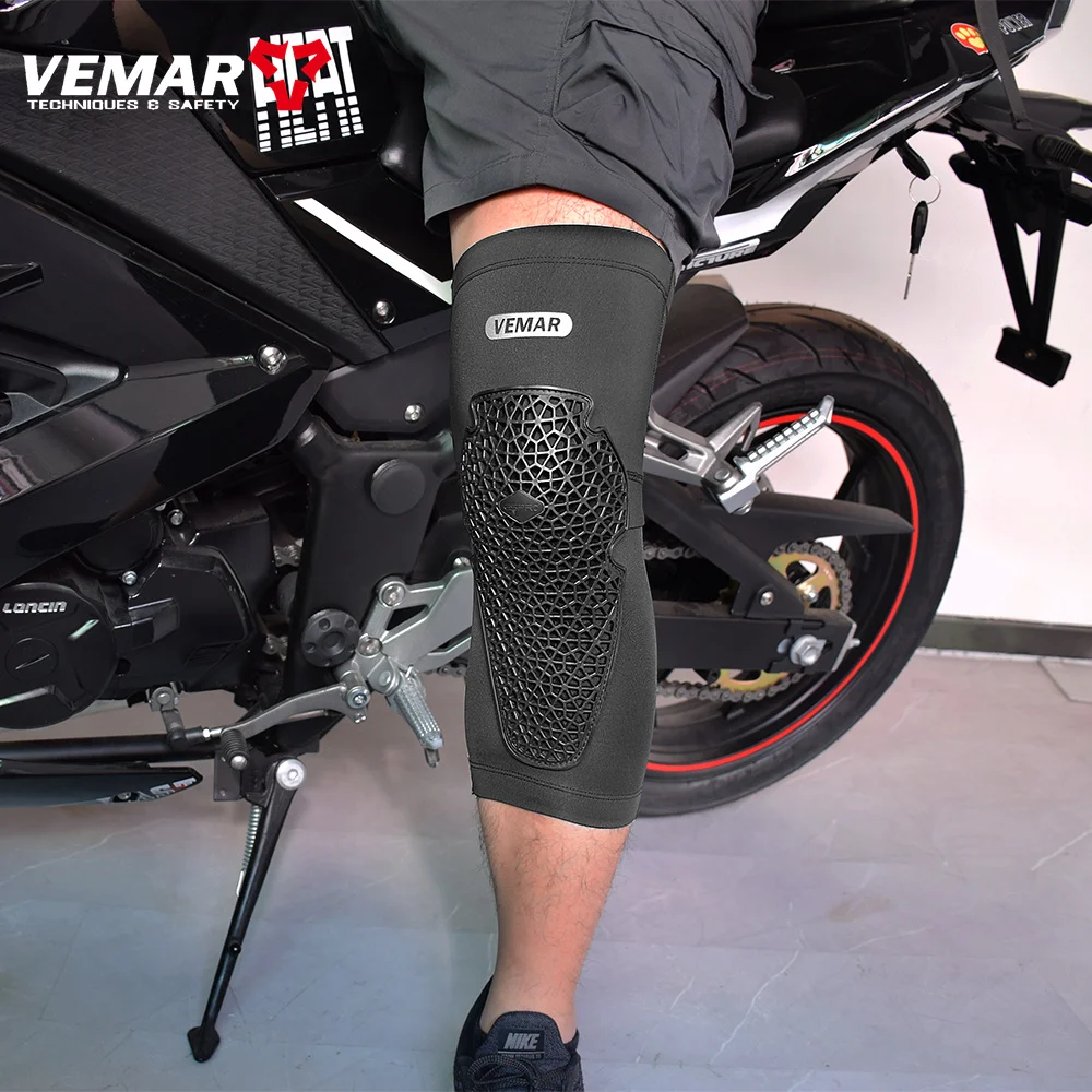 VEMAR Breathable Anti-fall Motorcycle Knee Elbow Pads High Elasticity Motocross Knee Guard DH MTB Cycling Moto Sleeves Kneepads