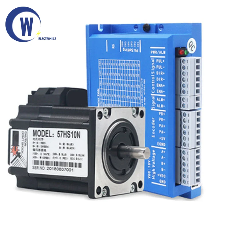 

57 Two-phase Closed Loop Stepper Motor Set 1NM 2.2NM 3NM High Speed Servo Motor Driver HBS57 to Send 3 Meters Encoder Line