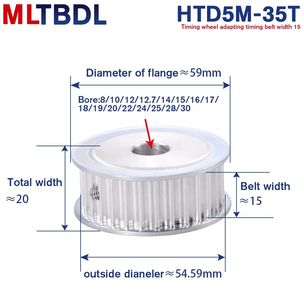 5M Type 35T Timing Pulley Inner Bore8/10/12/12.7/14/15/16/17/20/22/24/25/28mm 35Teeth 5mm Pitch16mm width HTD Timing Belt Pulley