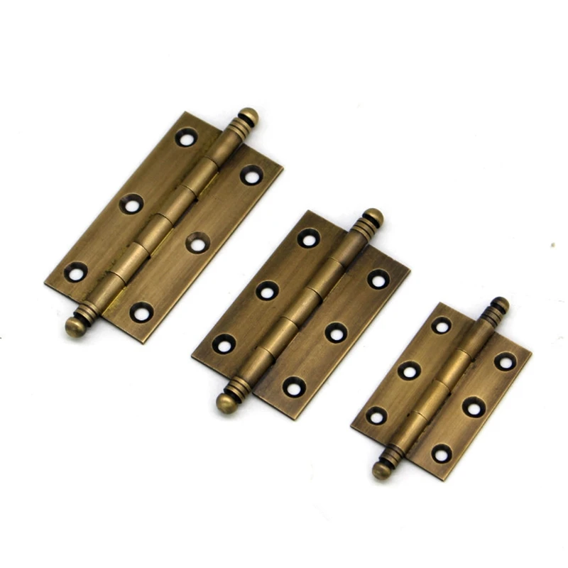 Decorative Cabinet Hinges Vintage Brass Furniture Kitchen Cupboard Door Folding Butt Hinges 2