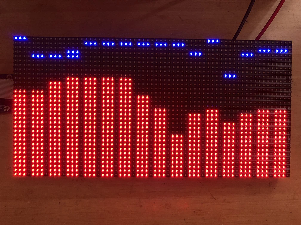 شاشة عرض طيف موسيقى RGB ، ألوان كاملة ، 2048 نقطة ، 50 نمط ، AS3264