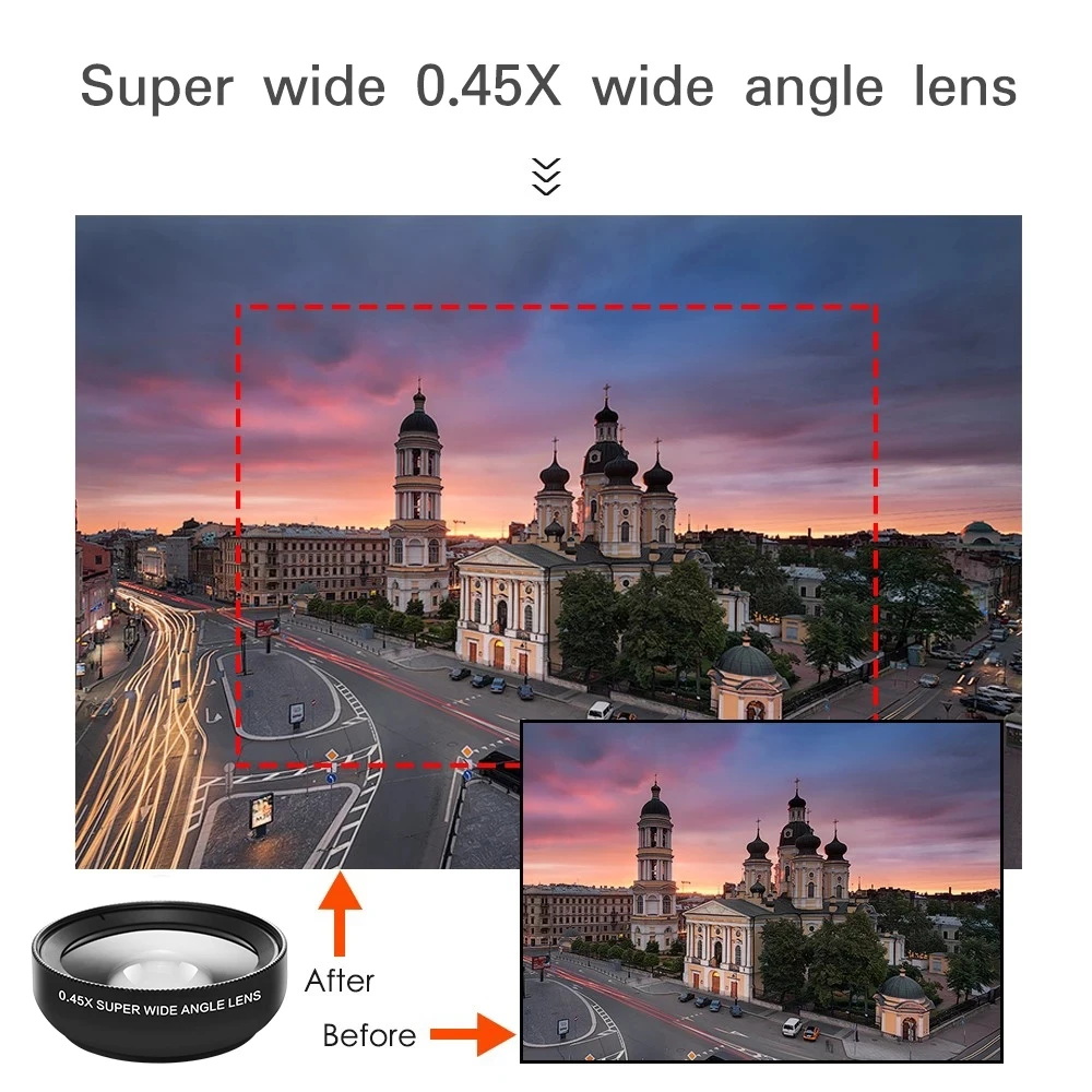 TOKOHANSUN 0.45X Wide Angle+12.5X Macro Lens Professional HD Mobile Phone Camera Lens For iPhone X 8 7 6 6S Plus Xiaomi Samsung