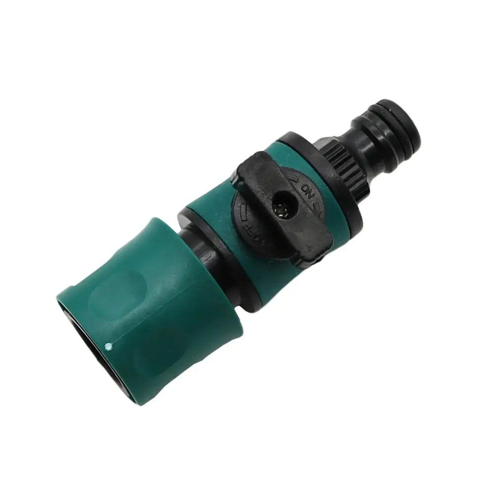 Torneira de torneira em linha para mangueira de jardim, desligar a válvula, rega, irrigação agrícola, conector rápido com válvula, 16mm, 1pc