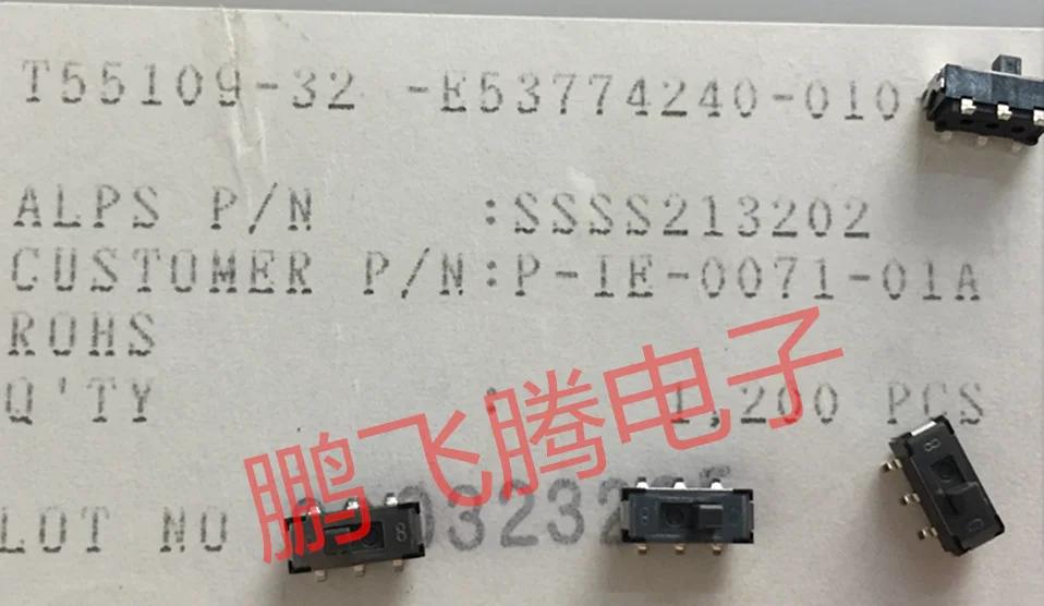 10PCS/lot SSSS213202 Japanese  toggle switch 6-foot 2-speed patch slide switch vertical DVD