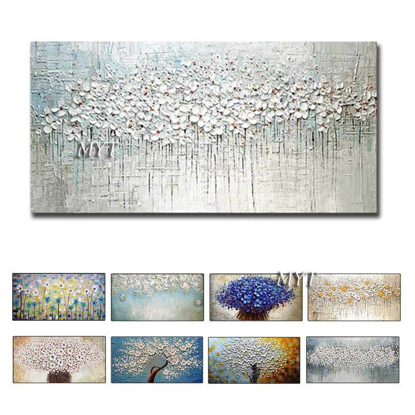

Different Flowers Oil Paintings Canvas Home Decor Handmade Wall Oil Painting Wall Picture Colorful Paintings Art For Bedroom