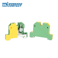 10Pcs EK 6/35 Screw Ground Connection Terminals SAK 6 mm² Wire Electrical Connector Mount on Din Rail Terminal Block EK6/35