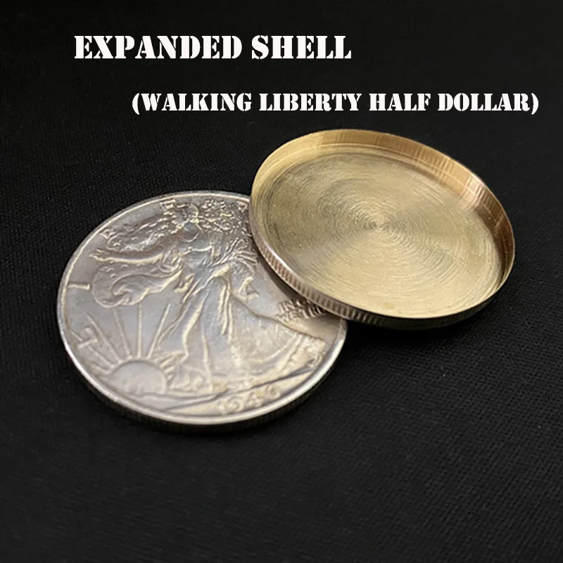 Expanded Shell Walking Liberty Half Dollar (head) Magic Tricks Close Up Magia Coin Magie Magicians Illusions Gimmick Props