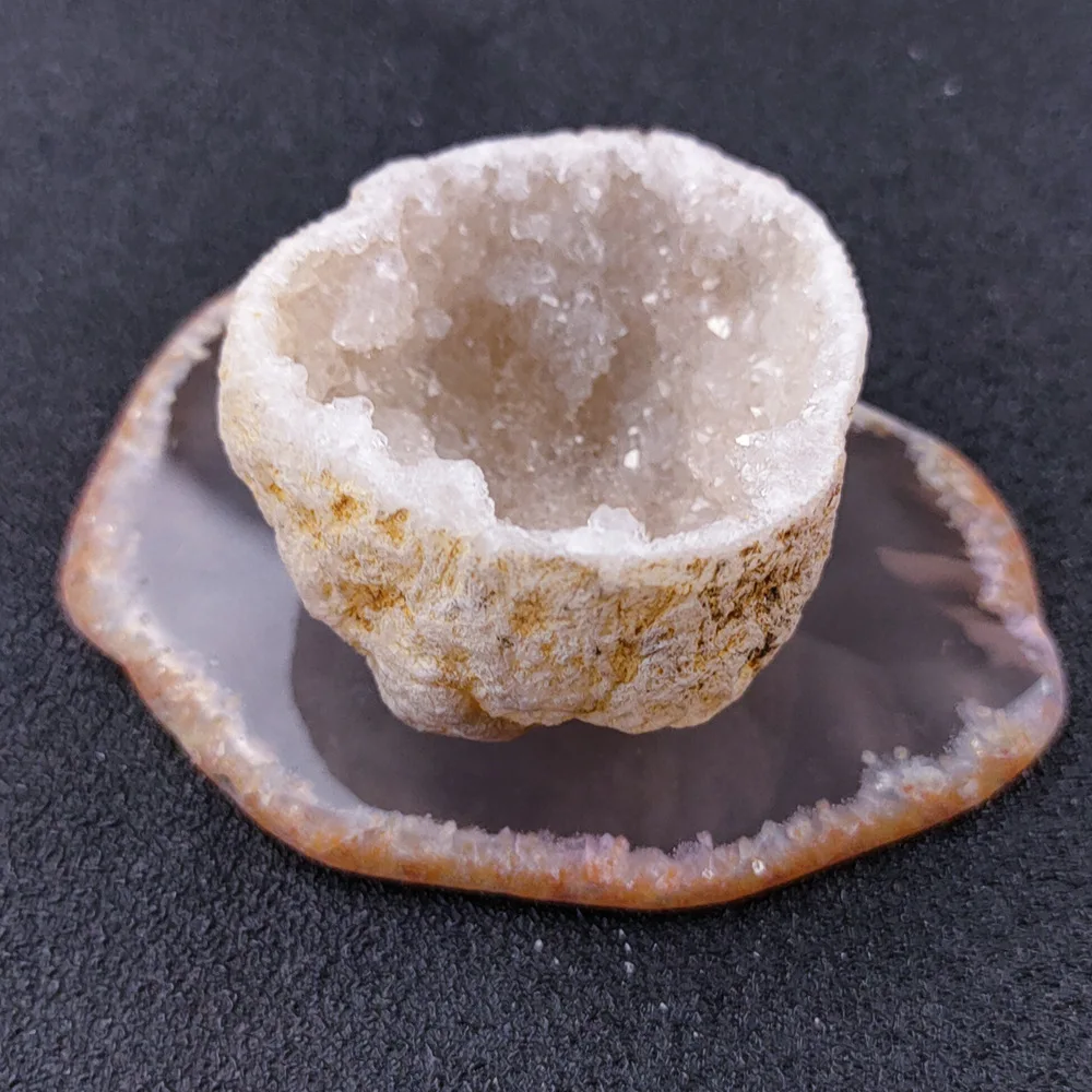 Natural Agate Coasters Set Healing Crystal Druzy Rock Geode Slice Drinkware Crafts Ornaments