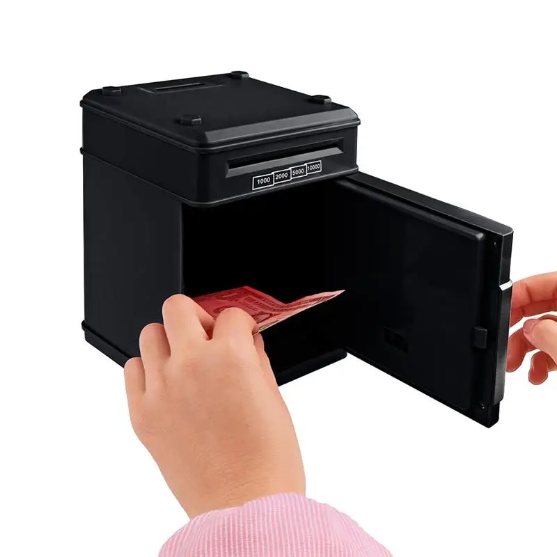 Electronic Piggy Bank ATM Password Money Box Cash Coins Saving Box ATM Bank Safe Box Automatic Deposit Banknote Christmas Gift