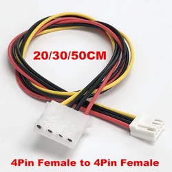 1Pcs 18AWG 4Pin Molex IDE Female To Small 4Pin Female 2.54MM Power Supply Cable Floppy Drive Adapter PC Connector Cord 20/50CM