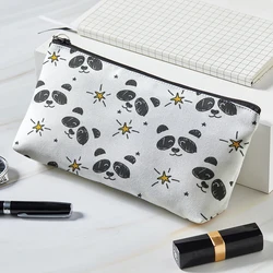 Lovely Women Portable Cosmetic Bag Cute Cartoon Panda Print Female Makeup Pouch Large Capacity Cosmetic Organizer Beauty Case