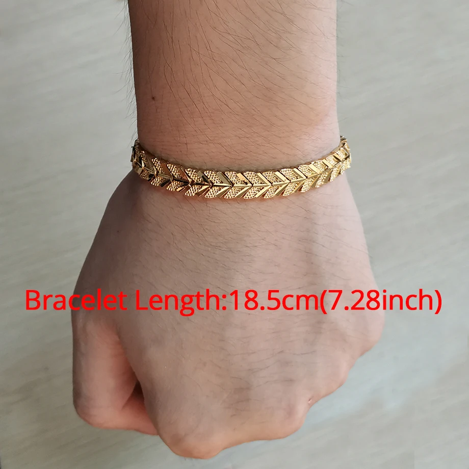 12MM Men\'s Gold Color Link Chain Bangle Bracelet For Women Boy Girl Fashion Gift Jewelry Dropshipping SL166