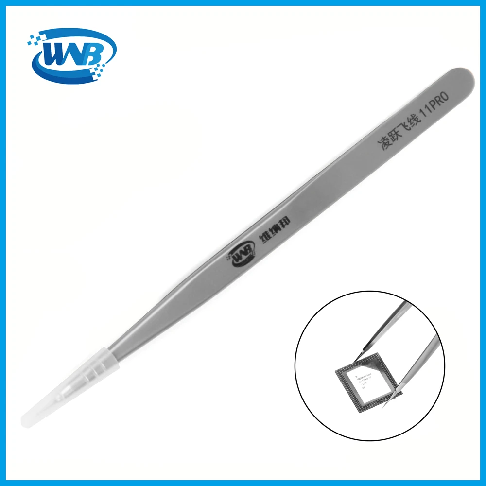 WNB 0.1mm Edge Precision Fingerprint Copper Flying Wire Tweezers 302 Stainless Steel Industrial Tweezers Repair Maintenance Tool