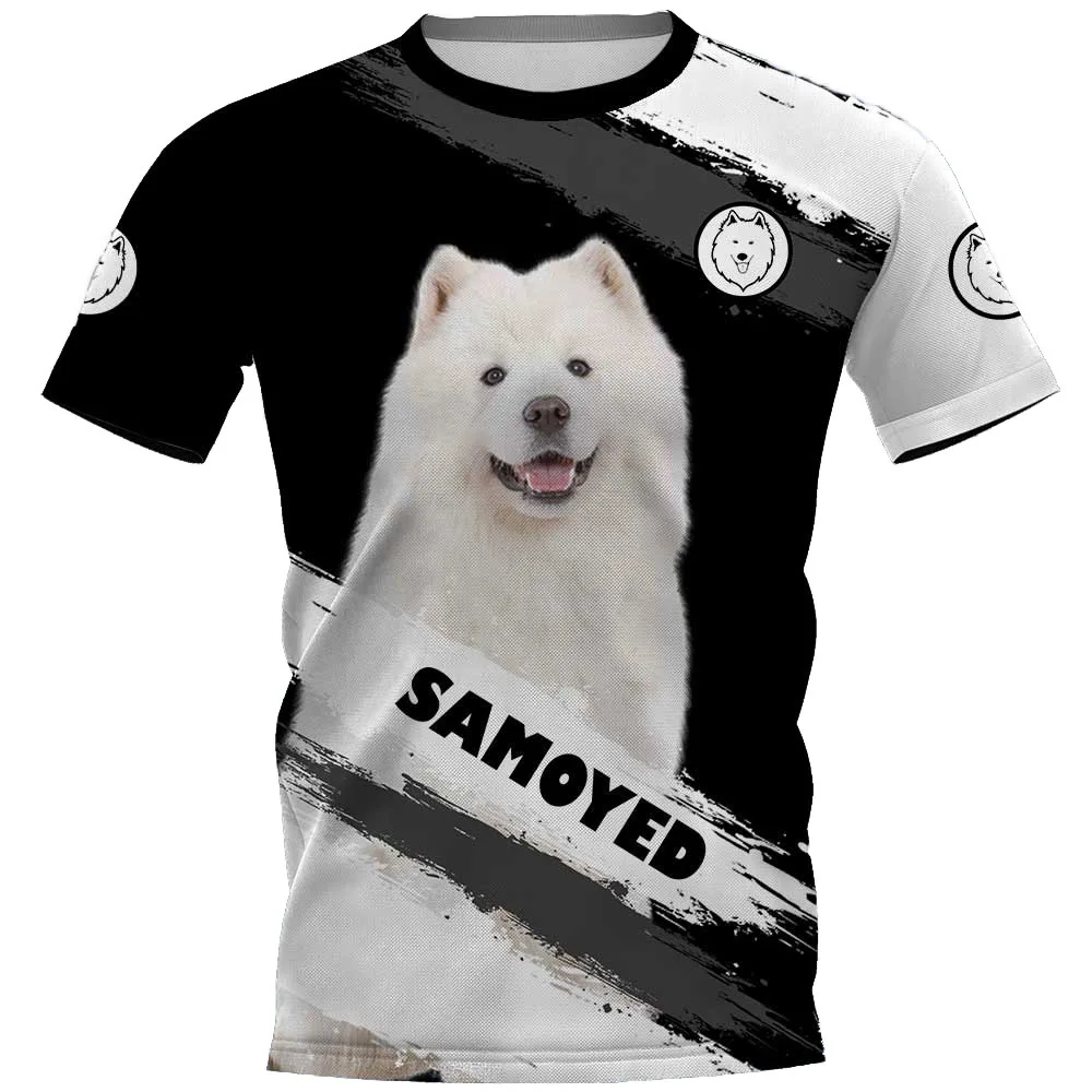 HX  Animals Dogs Samoyed T-shirt 3D Graphic Dog Better Than Life T-shirts All Print Animals Pullover Tees Harajuku Streetwear