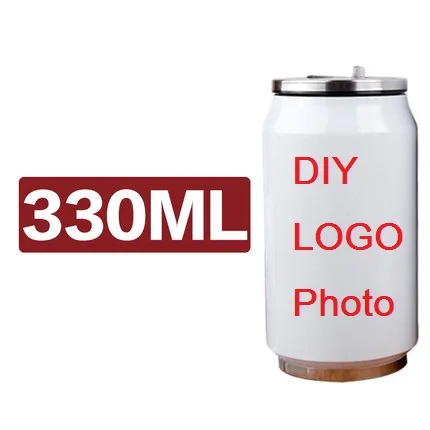 330ML Customize Cola Thermos Photo LOGO Stainless Steel Insulated Stainless Steel Vacuum Bottle Custom Name Printing Gift