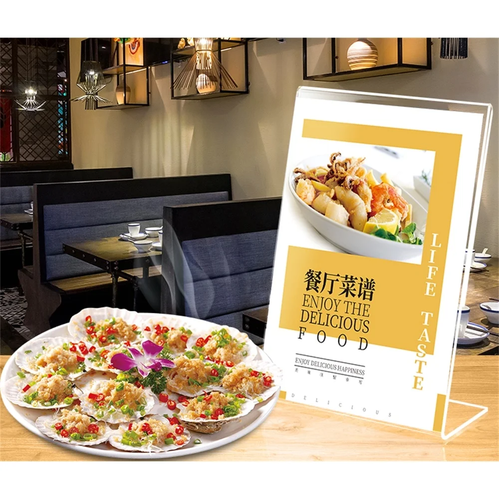 A5 148*210mm Clear Poster Photo Display Frame Acrylic Menu Sign Holder For Restaurant