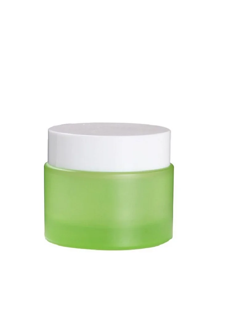 

Wholesale 50G White Cover Green Empty Packing Portable Ointment Glass Bottle Skin Care Products 10pcs/lot
