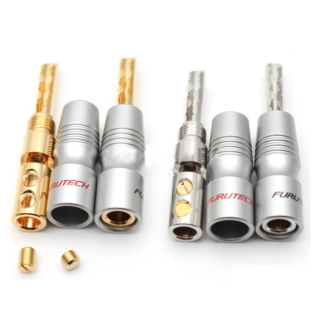 HiFi Furutech FP-200B(G) Speaker Cable Rhodium Plated Banana Plug Connector Original box made in Japan