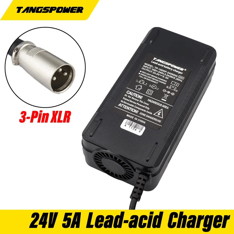 24V 5A Smart Lead Acid Battery Fast Charger For 28.8V Lead-acid Charger With 3Pin XLR Connector With Fan Strong Heat Dissipation