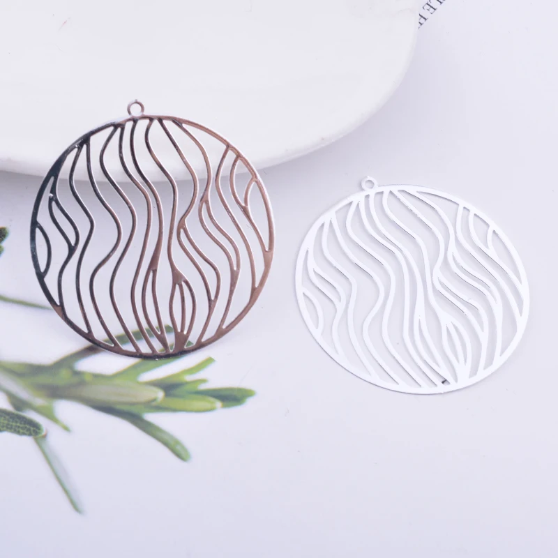 30 Stück Ab6568 35*37mm Filigrane Runde Anhänger für DIY-Schmuck- und Ohrringherstellung – Detail 13