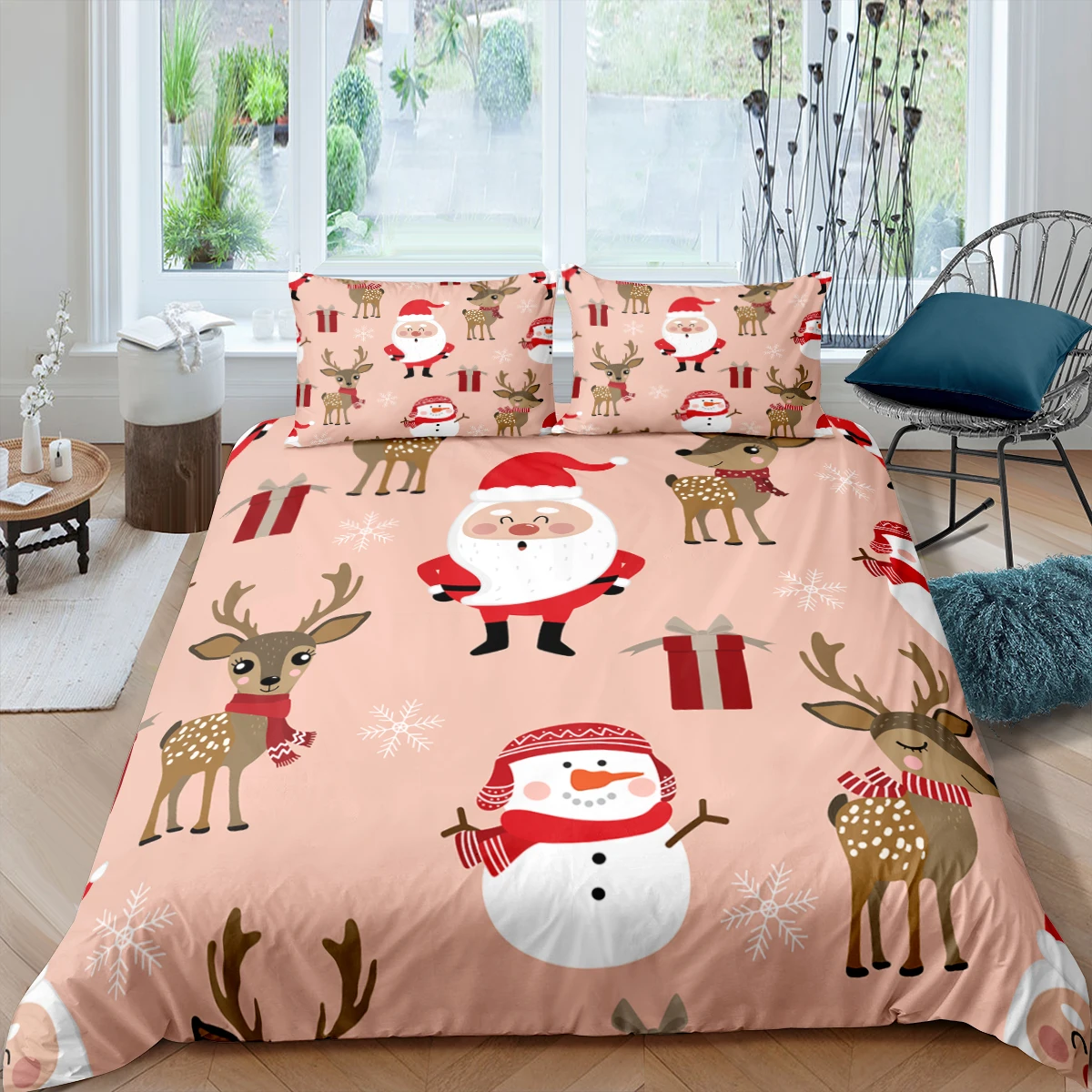 

Home Living Luxury 3D Santa Claus Bedding Set Duvet Cover Pillowcase Kids Bedding Set Queen and King EU/US/AU/UK Size