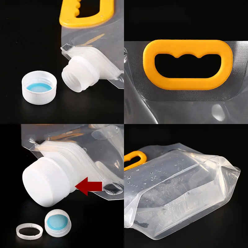 Imagem -04 - Inplustop Bolsas de Plástico para Beber Frascos Transparentes Bolsa de Licor à Prova Dágua Suco Leite Cerveja Bebidas Pesadas Bolsas Reutilizáveis com Bico 1l 15l 25l