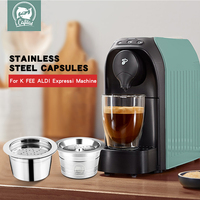 Refilable ECO-Friendly STAINLESS STEE K Fee&  Tchibo Cafissimo ALDI Expressi Reusable Coffee Capsule Fit Tchibo Machine