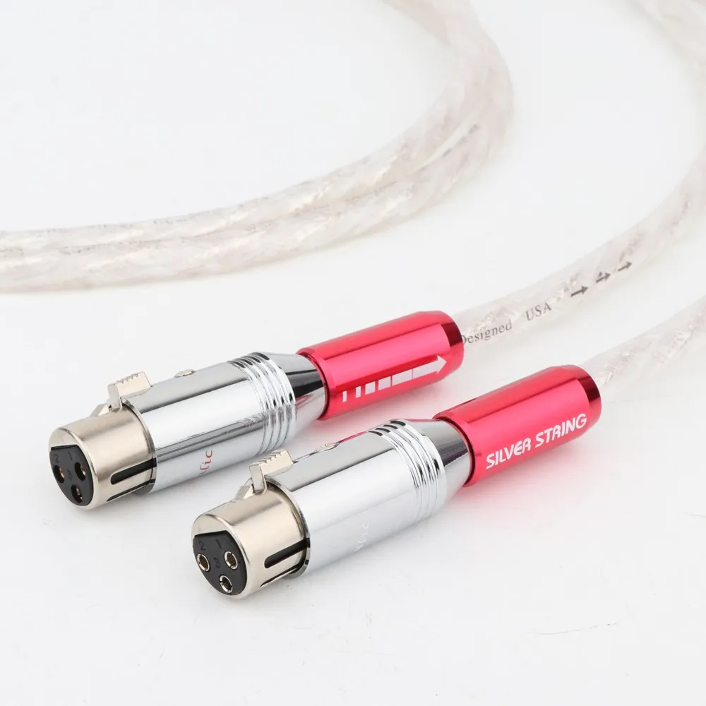كابل صوت مطلي بالفضة للخلاط ومكبر الصوت ، مشغل أقراص مضغوطة متوازن ، HiFi ، OCC ، XLR ، 2XLR ، ذكر إلى XLR أنثى
