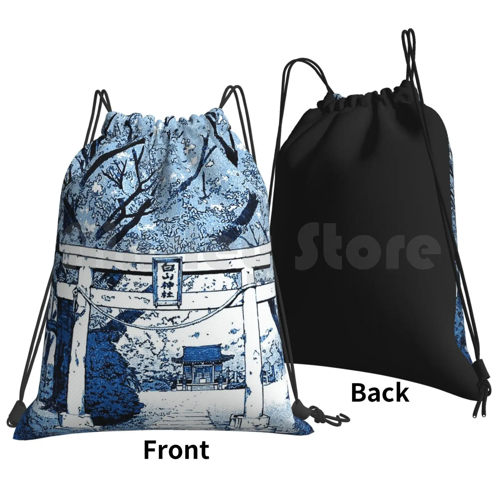 Manga Background 02 Backpack Drawstring Bag Riding Climbing Gym Bag Manga Anime Japan Comic Book Tokyo Background Landscape