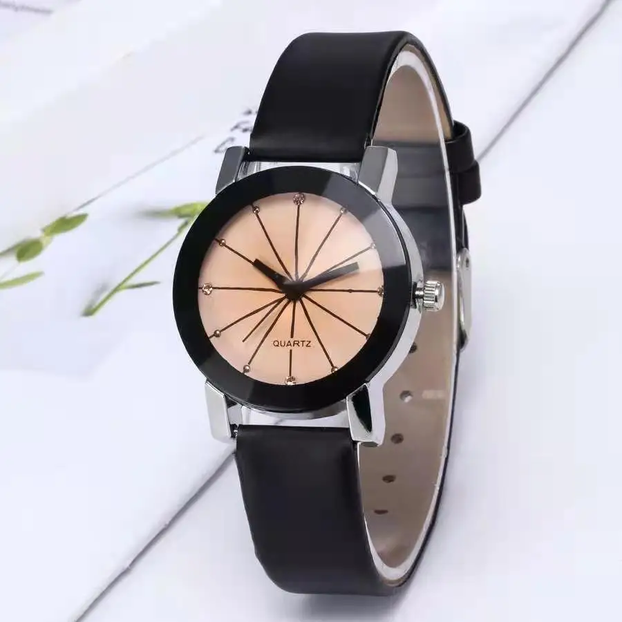 Reloj de cuarzo convexo para hombres y mujeres, correa de reloj de mesa para niños, moda para amantes, meridianos, ocio, femenino